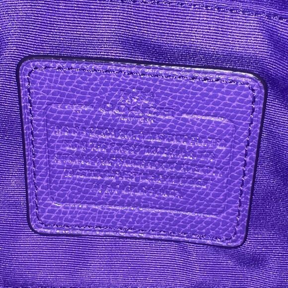 Coach Mini Ruby Cross Body Cross Grain Leather Bag -Purple Iris - $295 Excellent - Picture 7 of 11